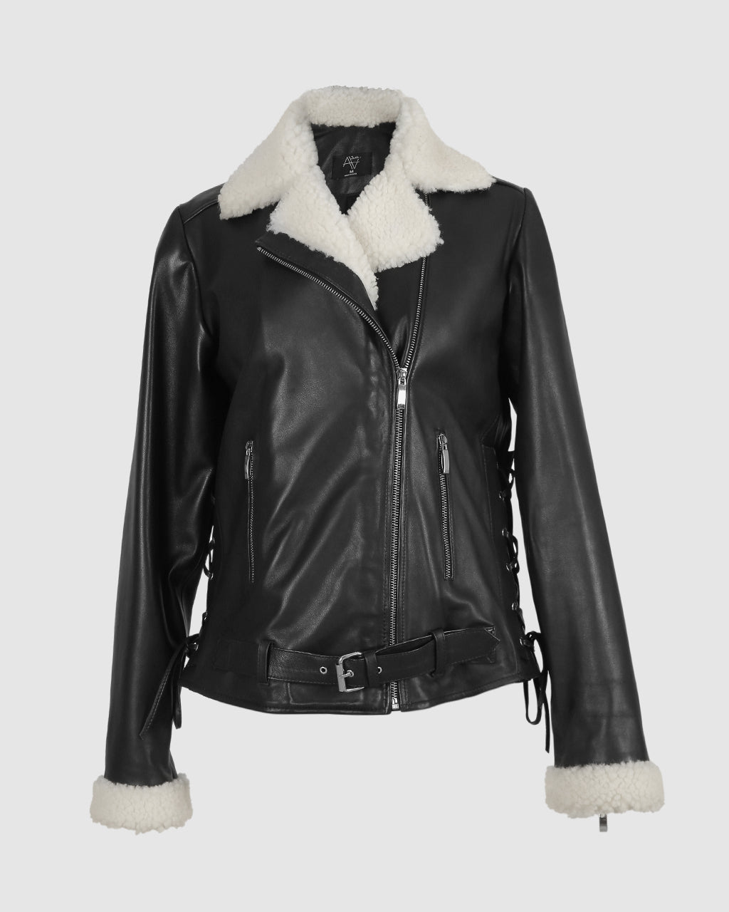Gaia Shearling Leather Jacket Black