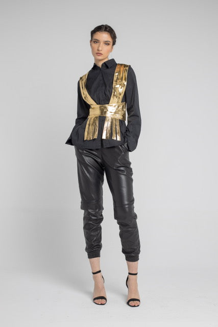 Ayla Leather Belt Gold