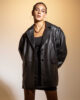 Halley Leather Blazer Black