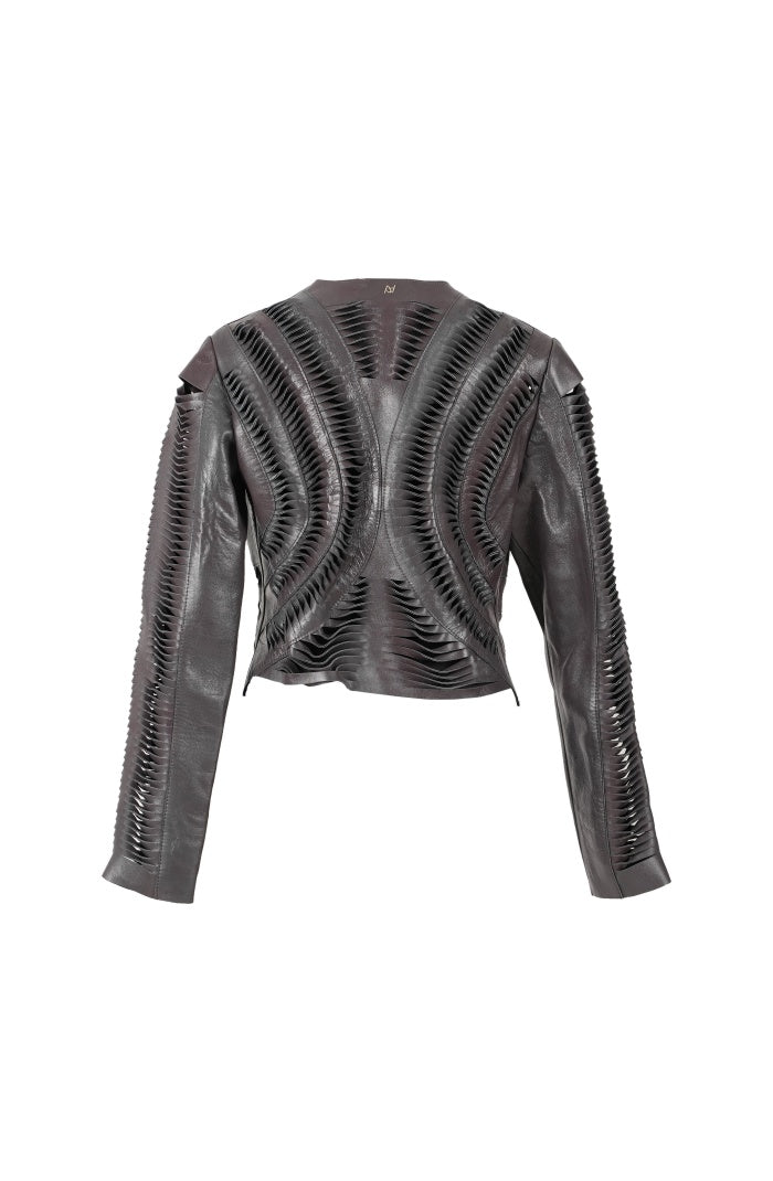 Kiara Leather Jacket Pewter