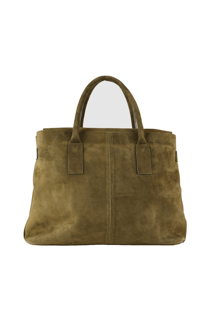 Eloura Oversized Suede Bag Olive