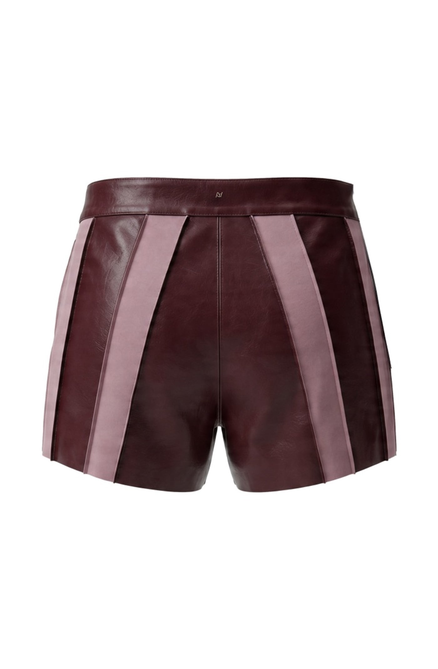 Sterling Leather Striped Shorts Burgundy