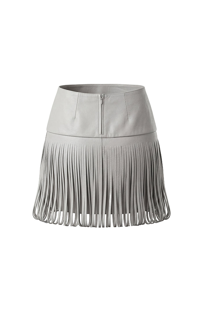 Ellie Leather Skirt White
