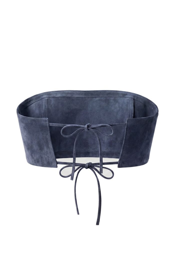 Amelia Suede Top Blue