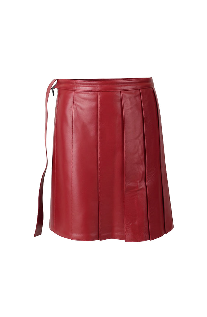 Veya Wrap On Leather Belt Red