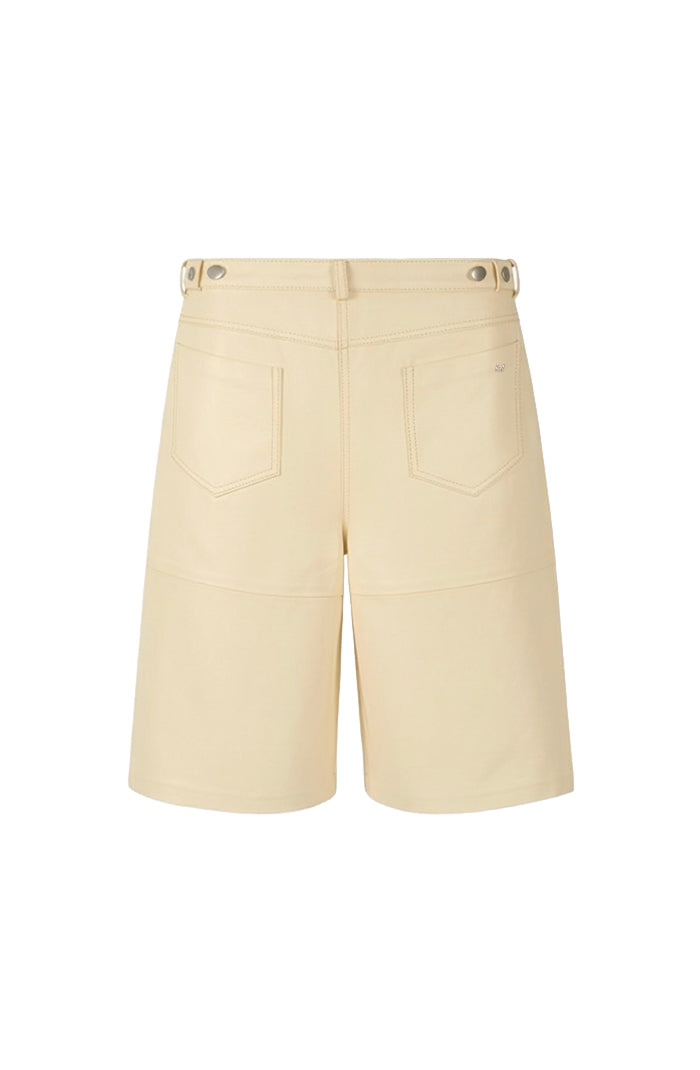 Callie Leather Bermuda Shorts Butter Yellow