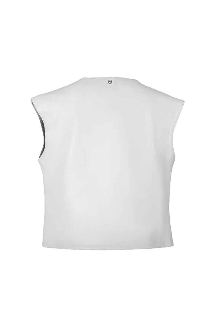 Fiona Leather Top White