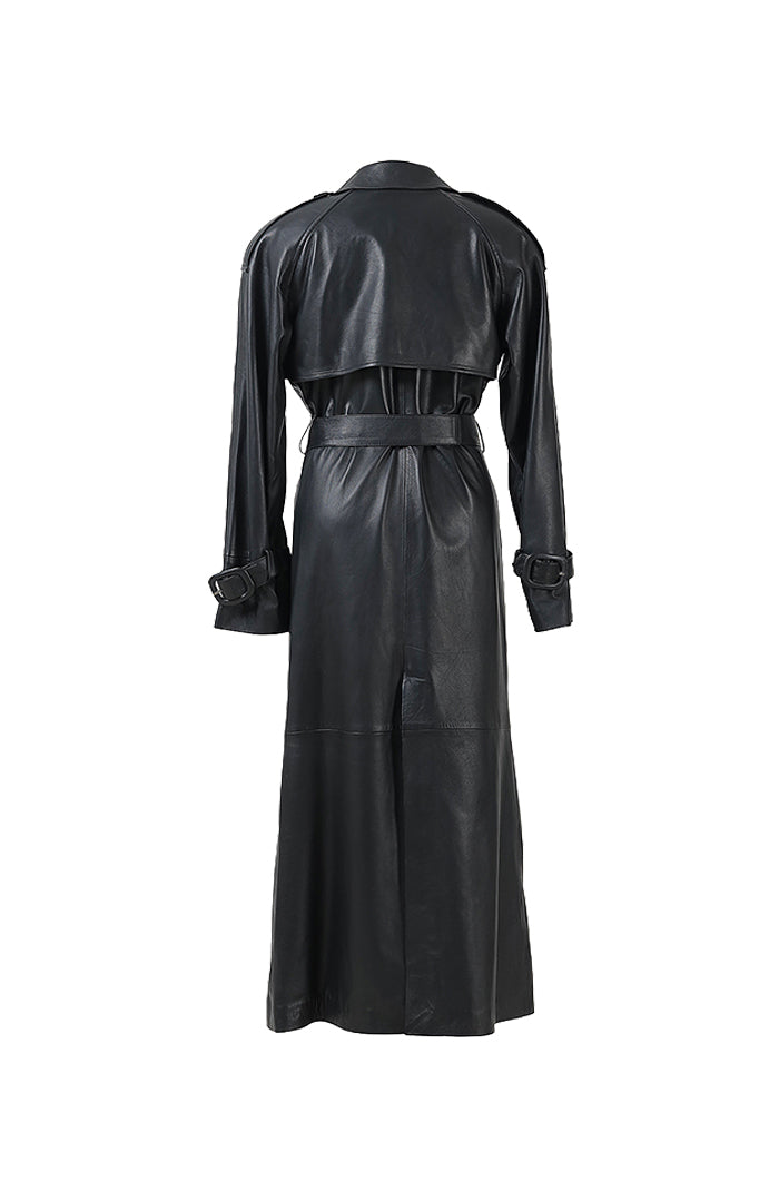 Astrid Leather Coat Black