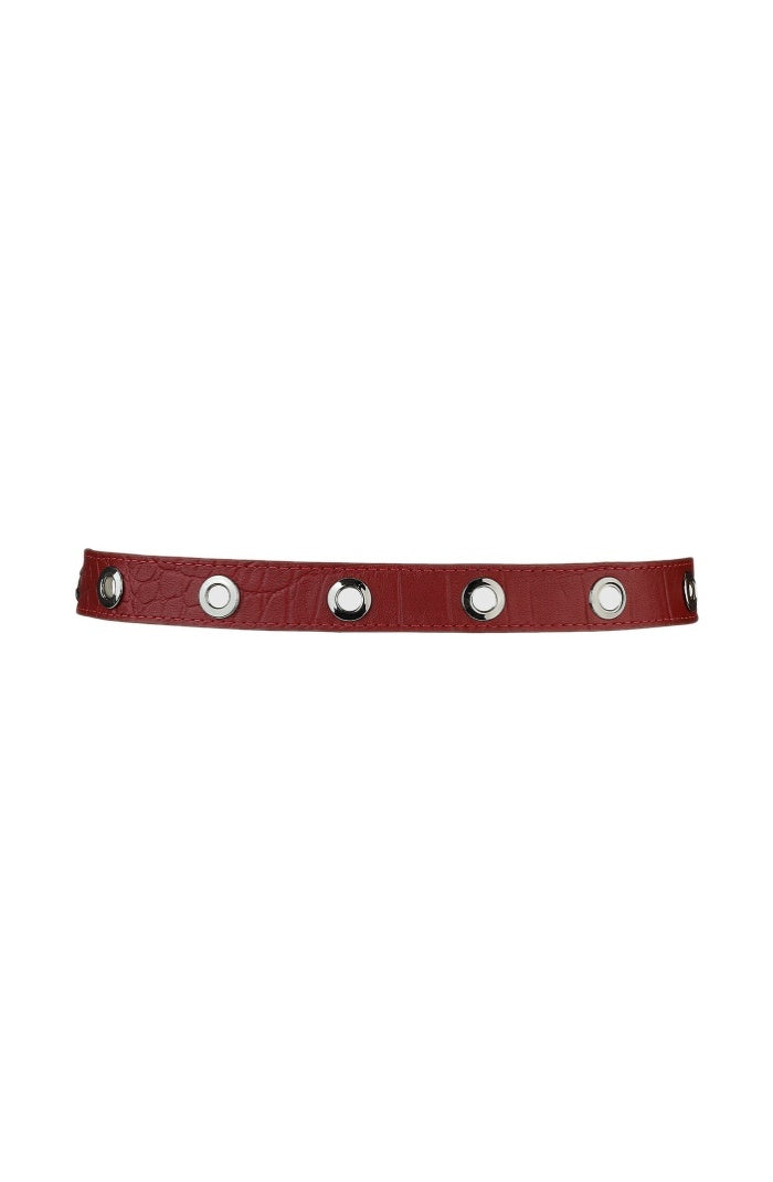 Eliza Leather Belt Red Croc