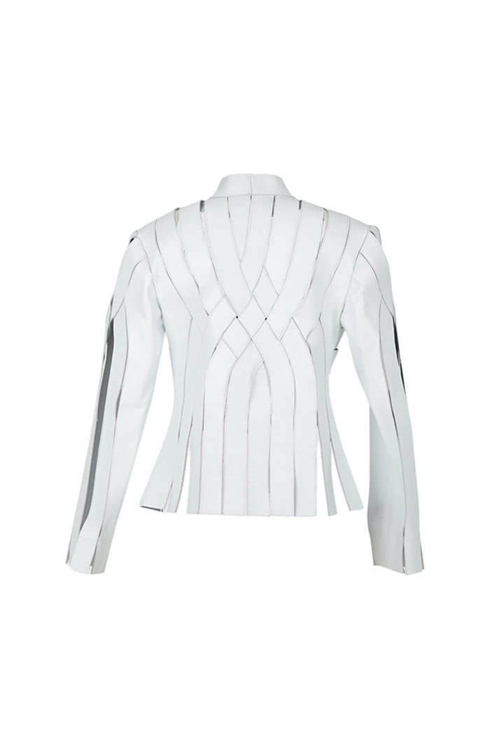 Brianna Leather Jacket White