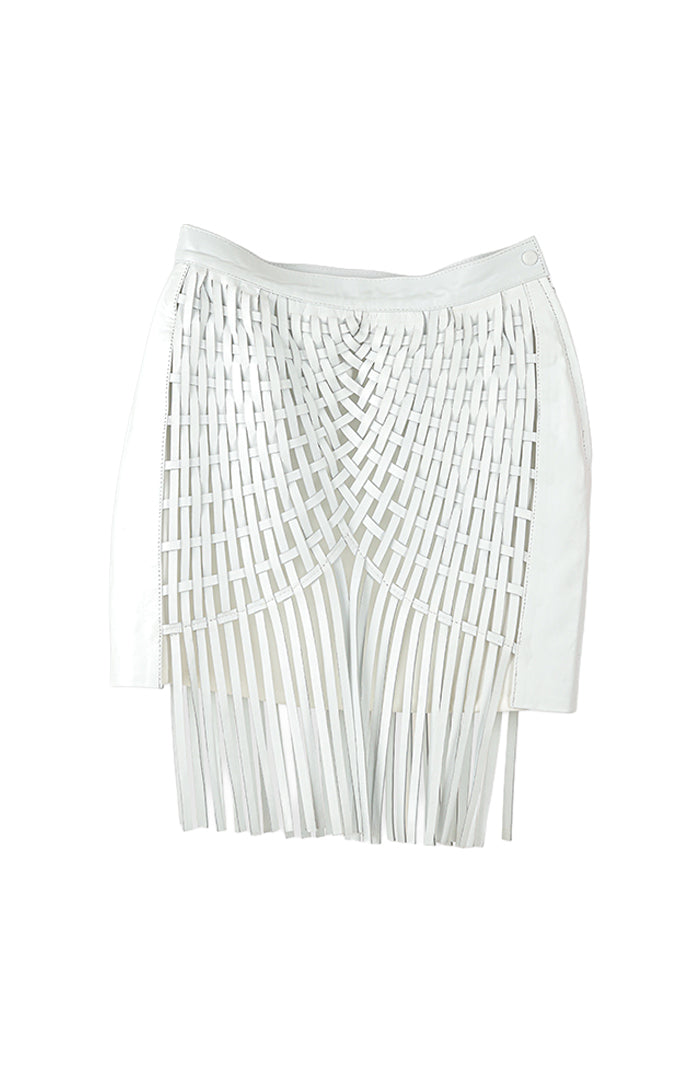 Attalea Leather Skirt White