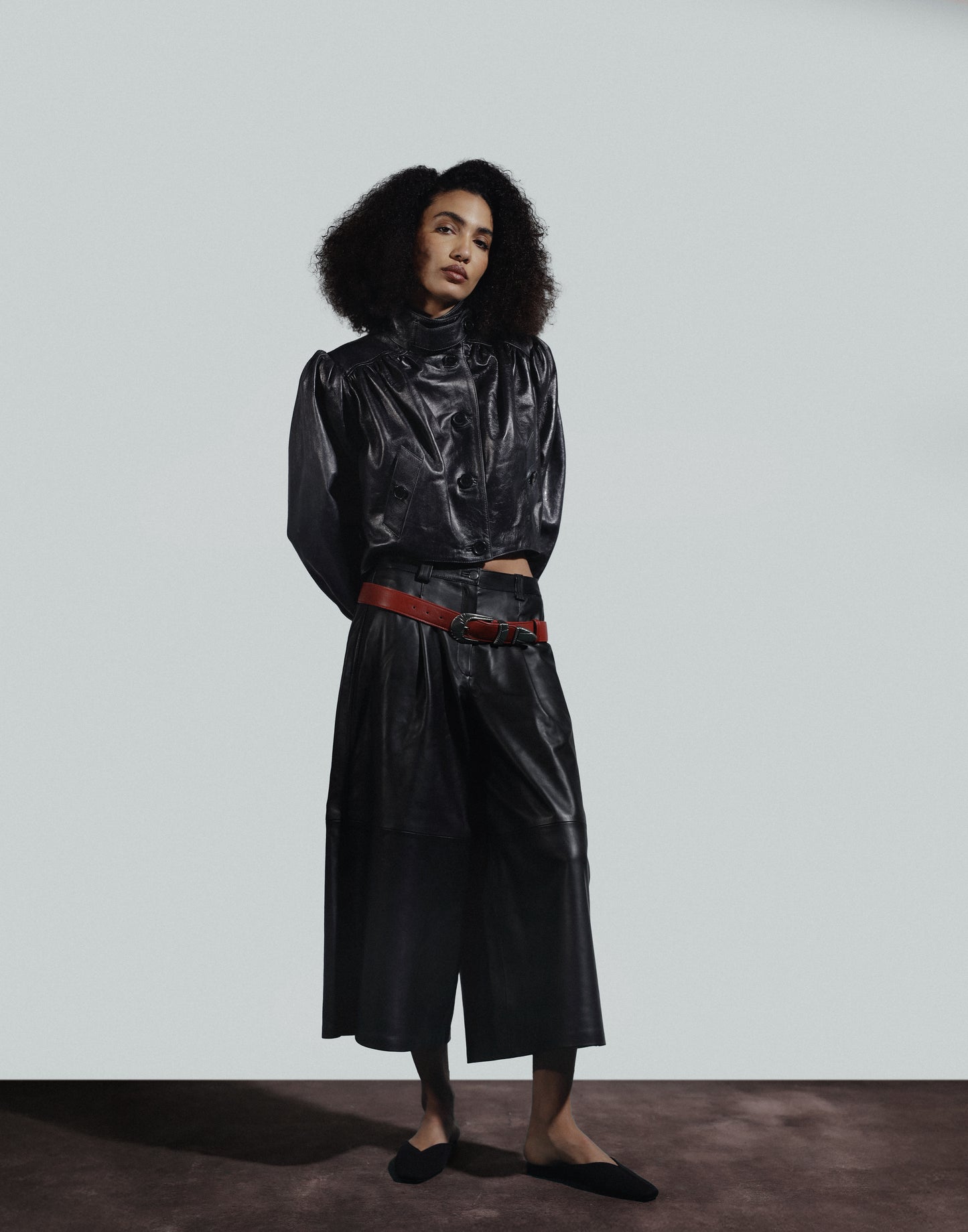 Lennox Leather Jacket Glossy Black