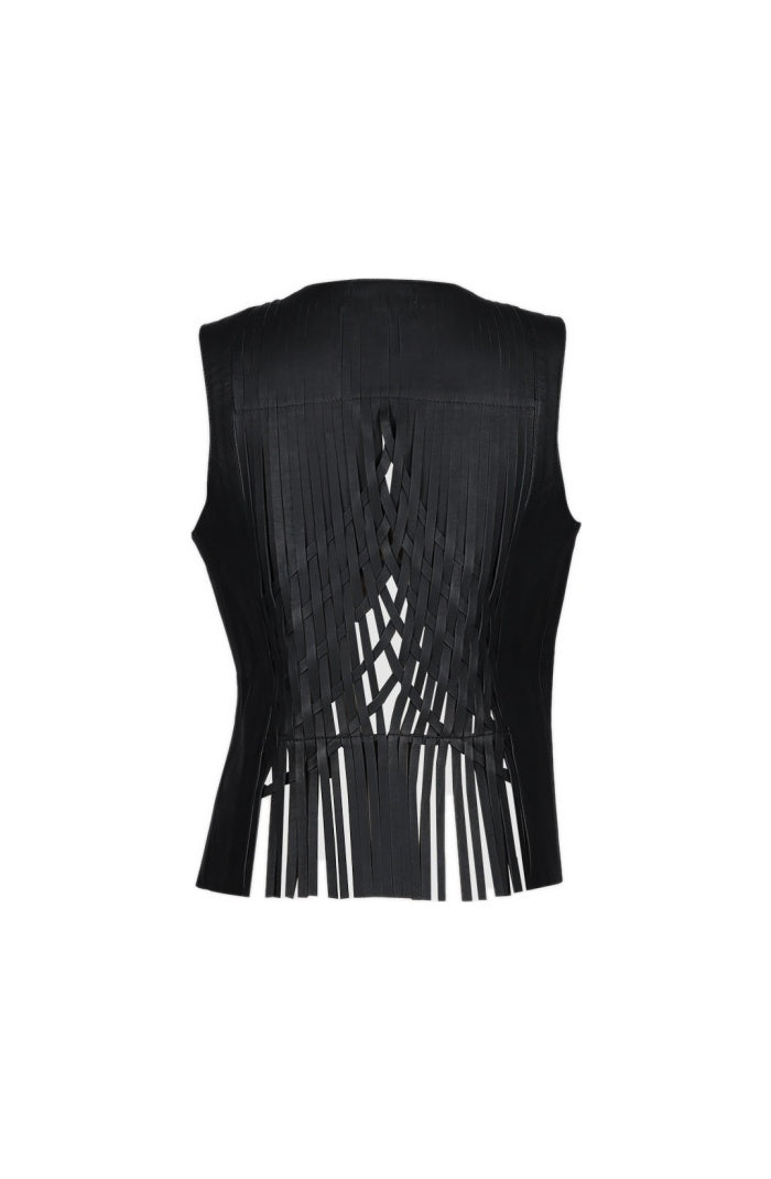 Attalea Leather Vest Black