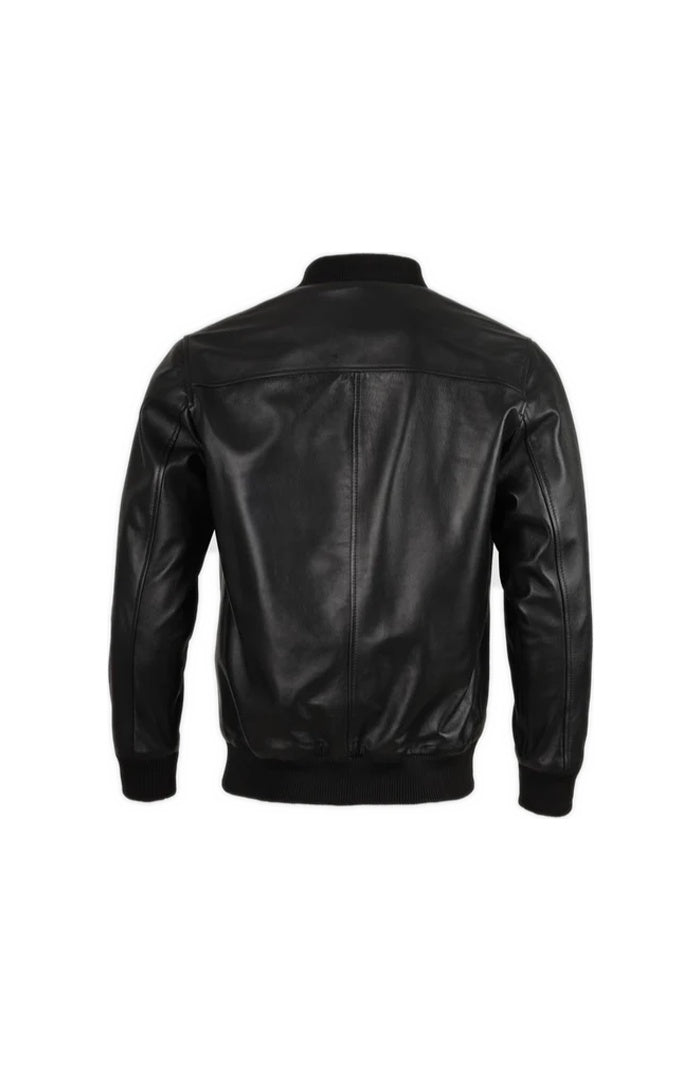 Bailey Bomber Leather Jacket Black