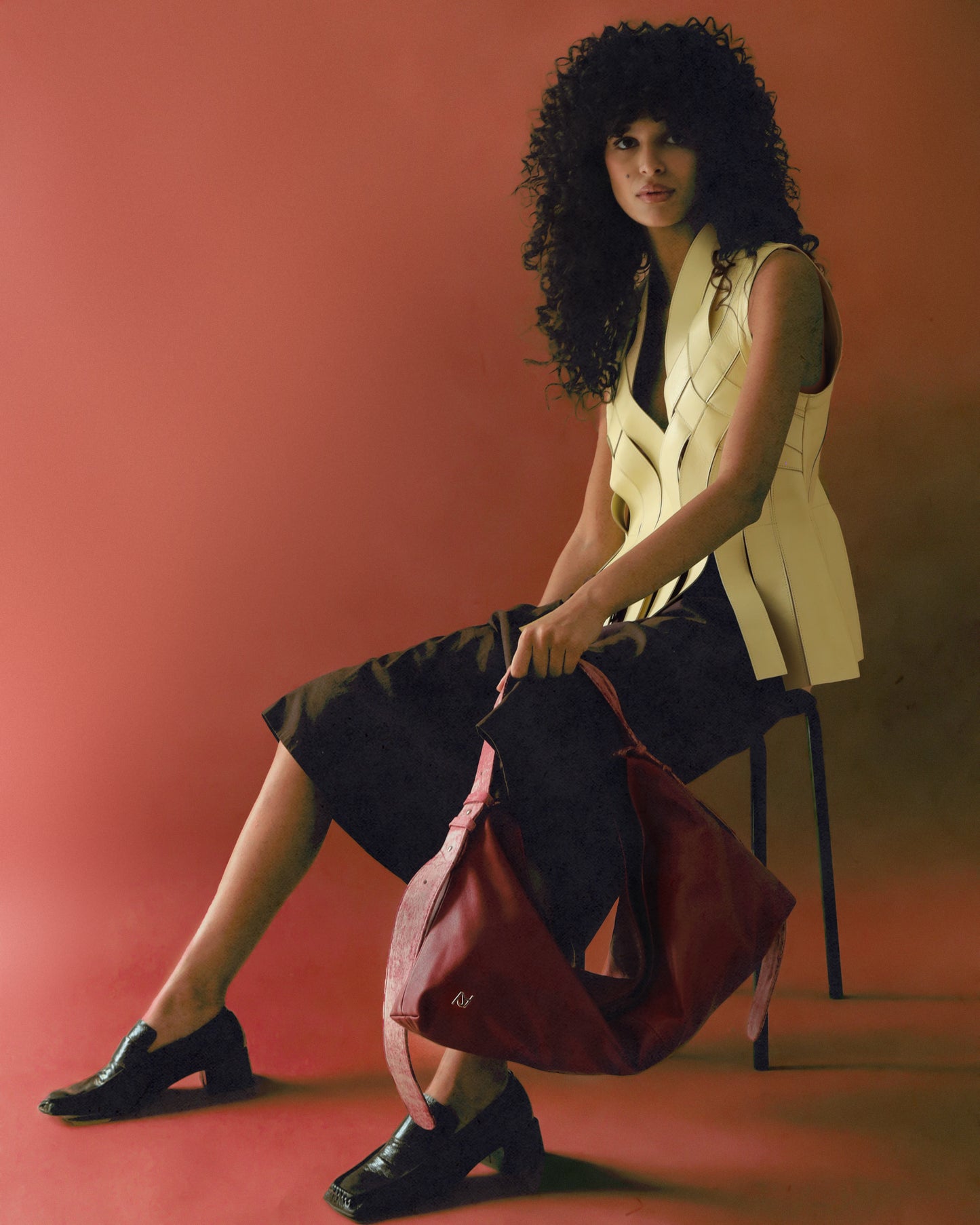 Ophelia II Oversized Leather Bag Red