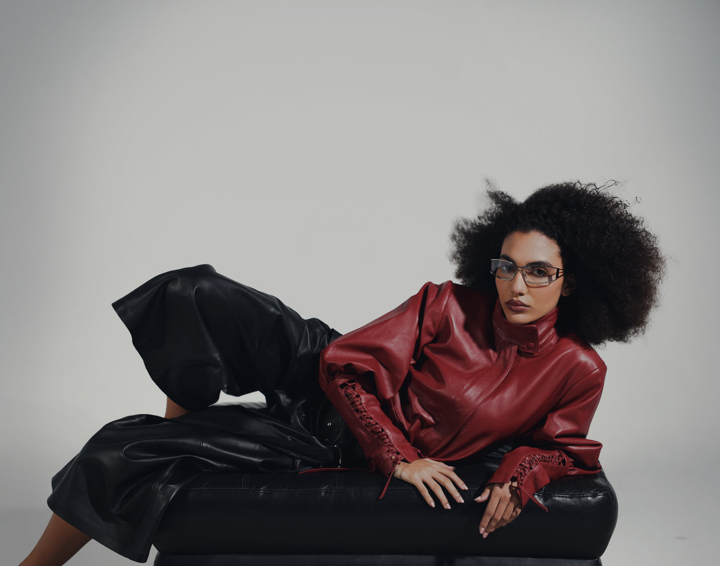 Jade Leather Jacket Red