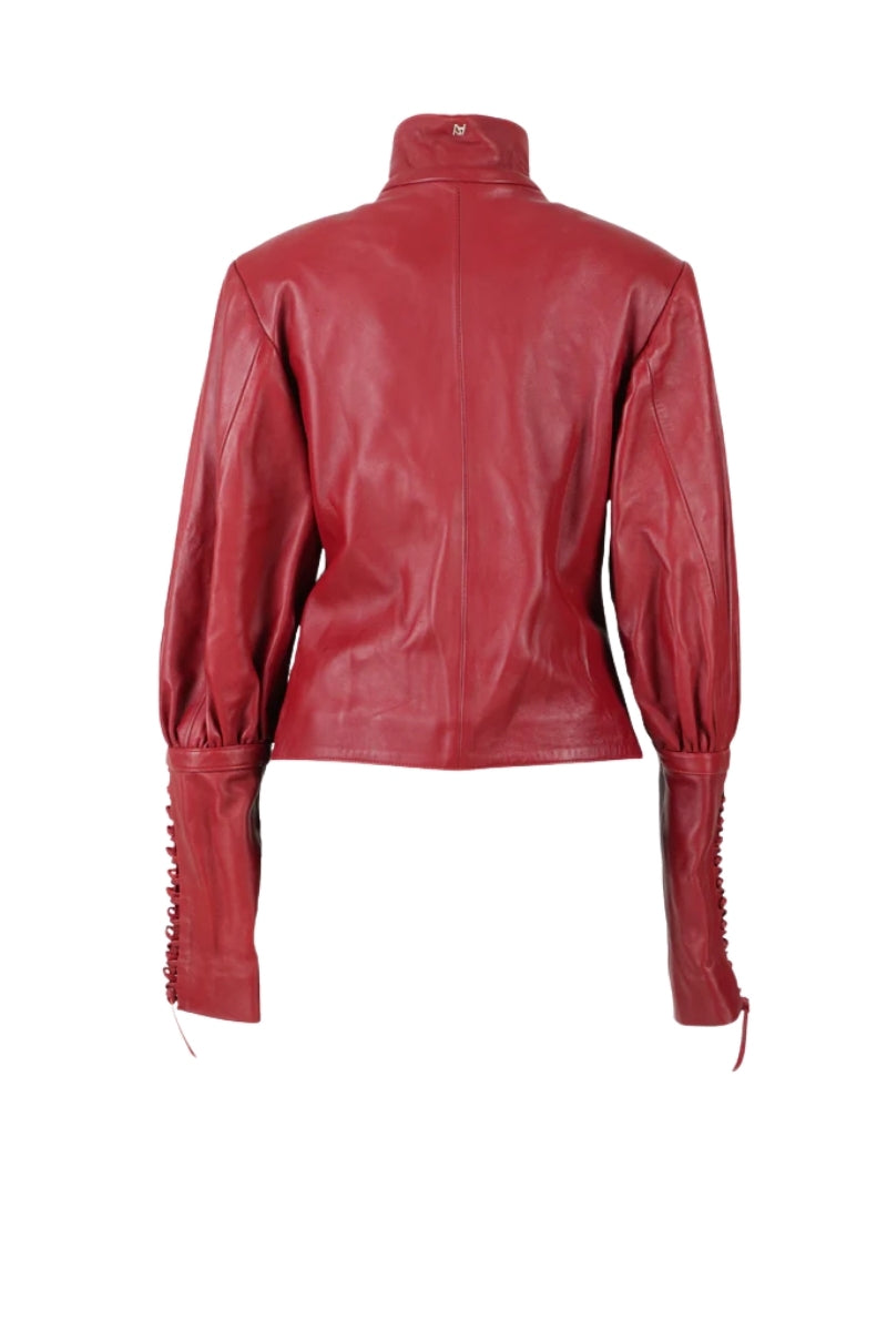 Jade Leather Jacket Red