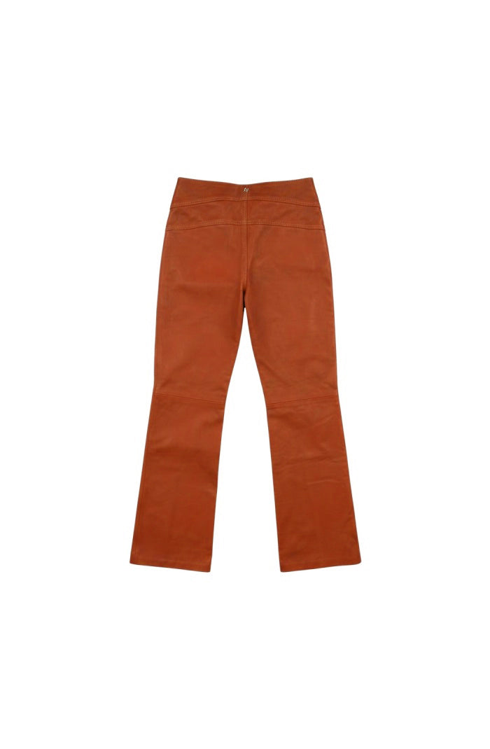 Isaac Leather Pants Orange