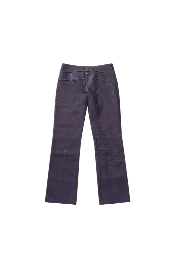 Isaac Leather Pants Plum Purple