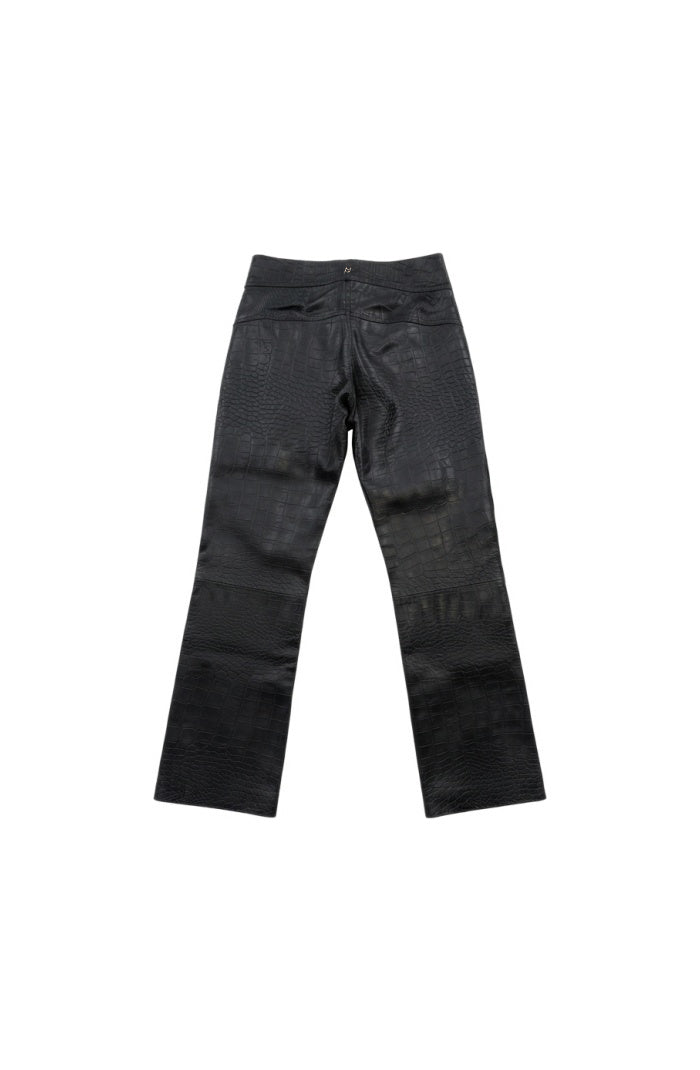 Isaac Leather Pants Black Croc
