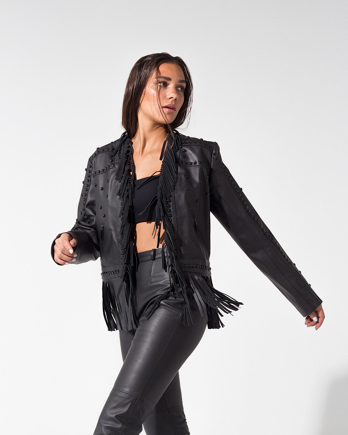 Lynx Leather Jacket Black
