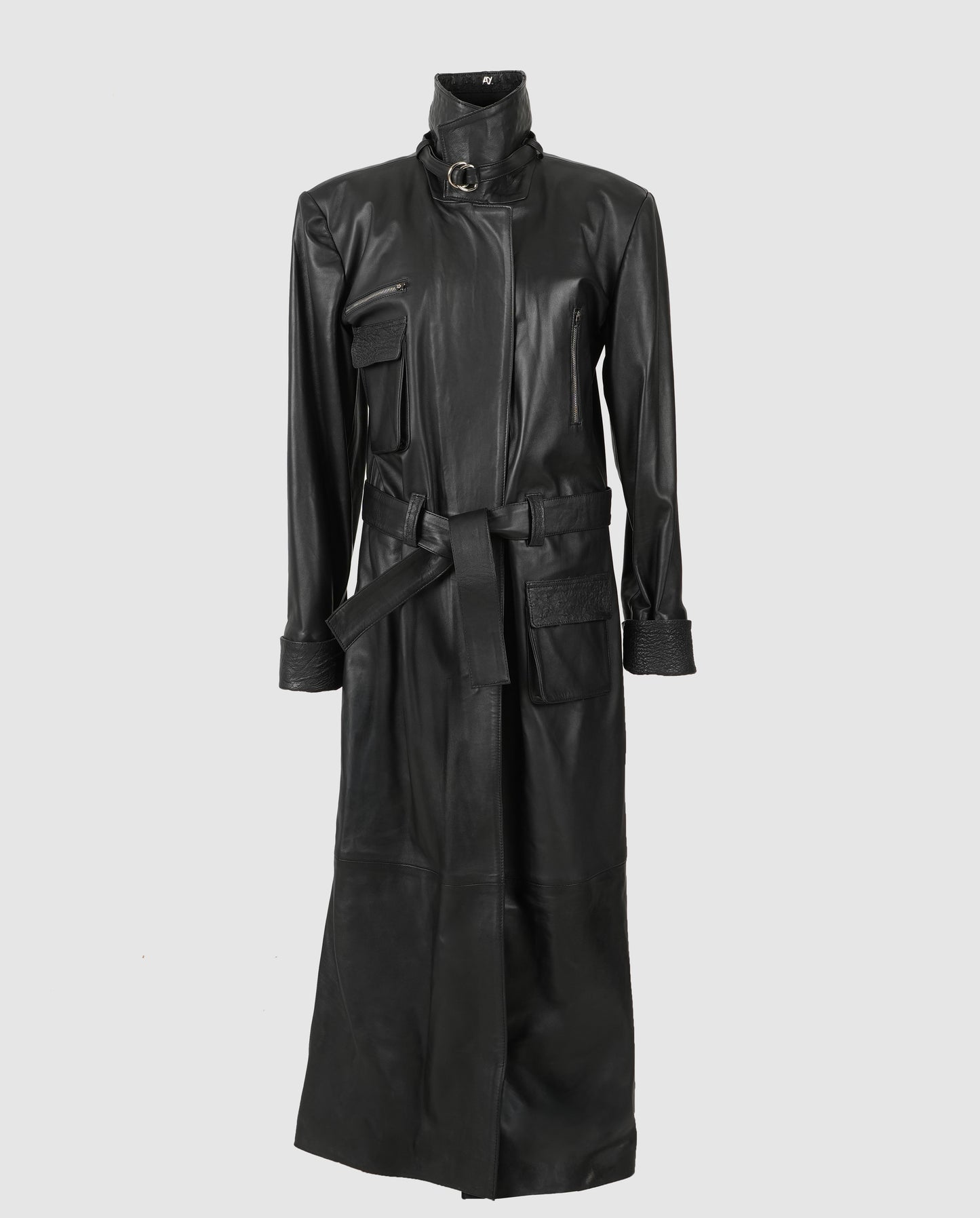 Austin Leather Coat Ostrish Black - Limited Edition