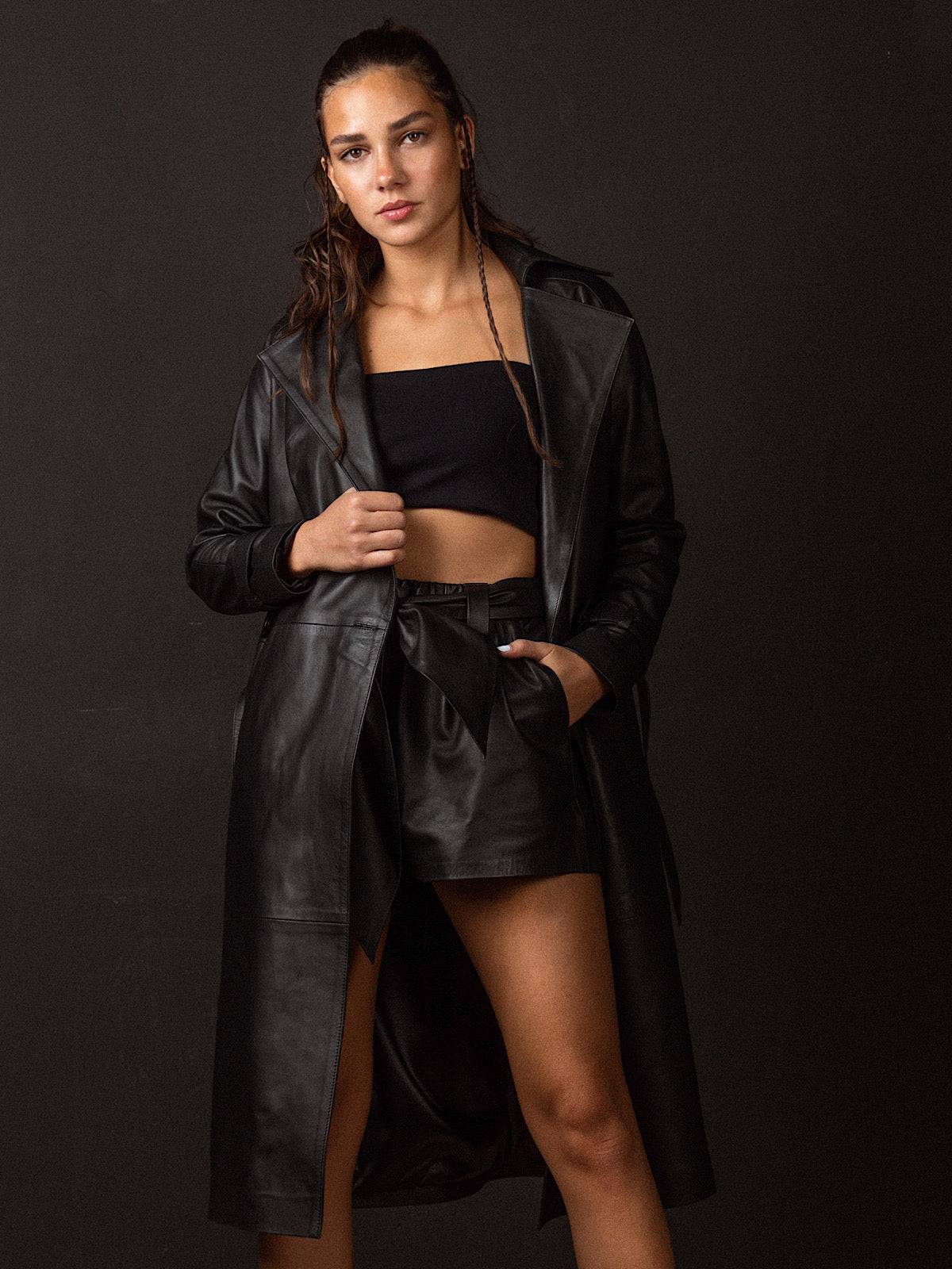 Magnum Leather Coat Black