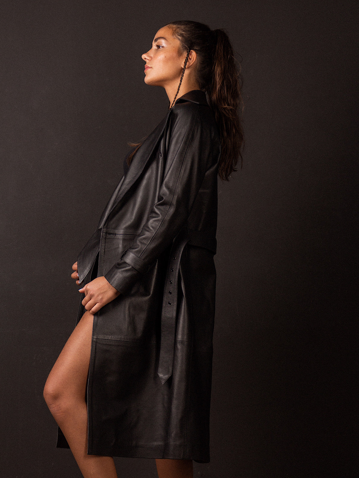 Magnum Leather Coat Black
