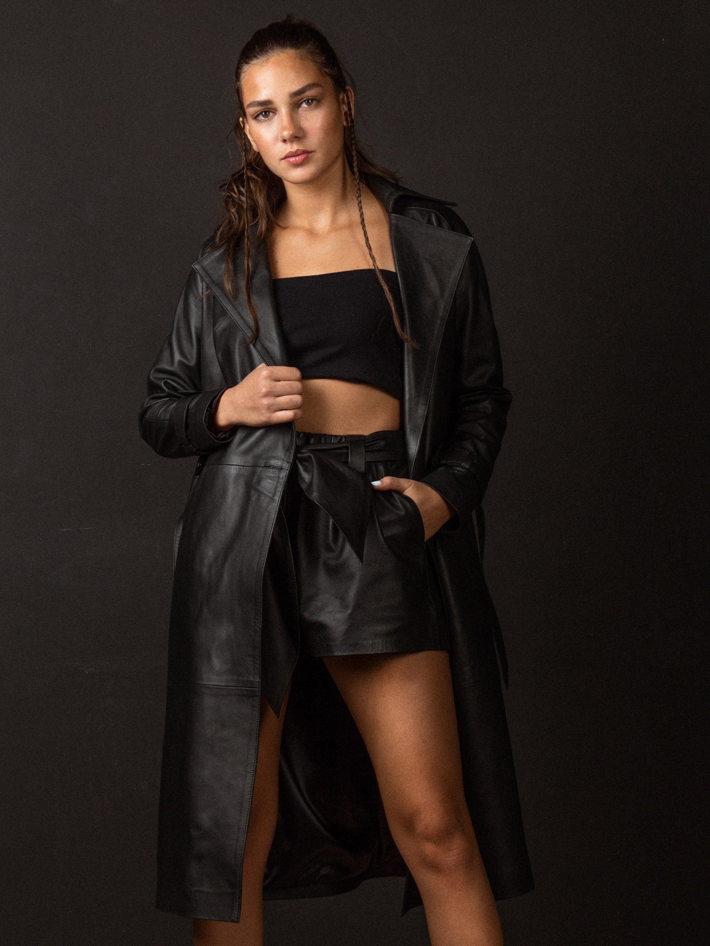 Moonbow Leather Shorts Black