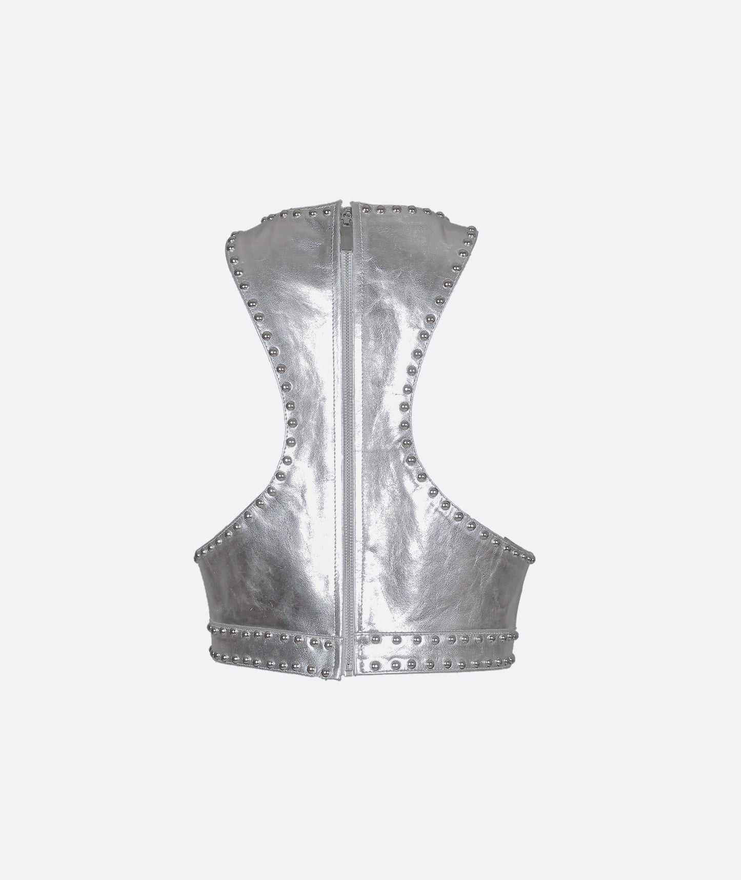 Orial Leather Vest Silver