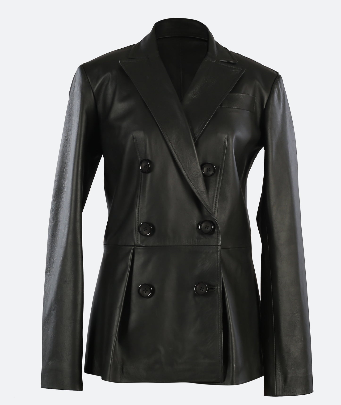 Orion Leather Blazer Black