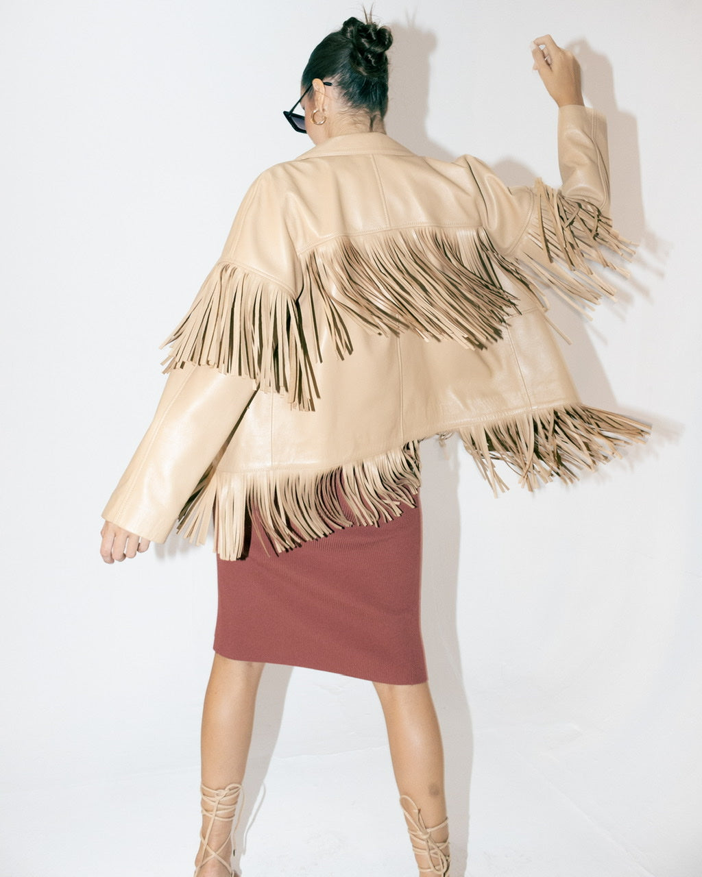 Pyrus Leather Jacket Nude Beige