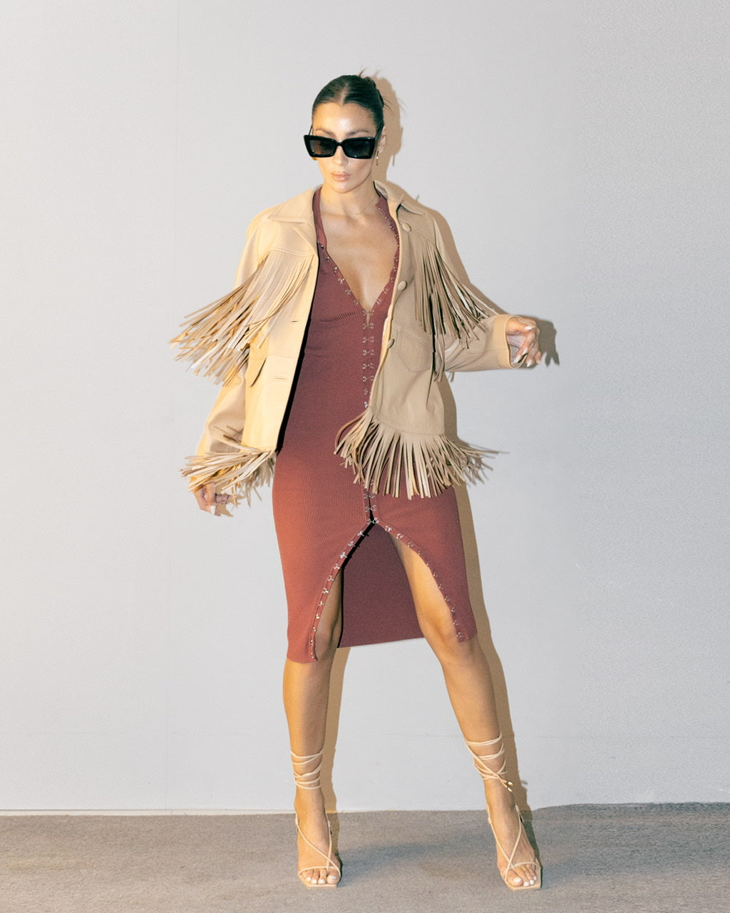 Pyrus Leather Jacket Nude Beige