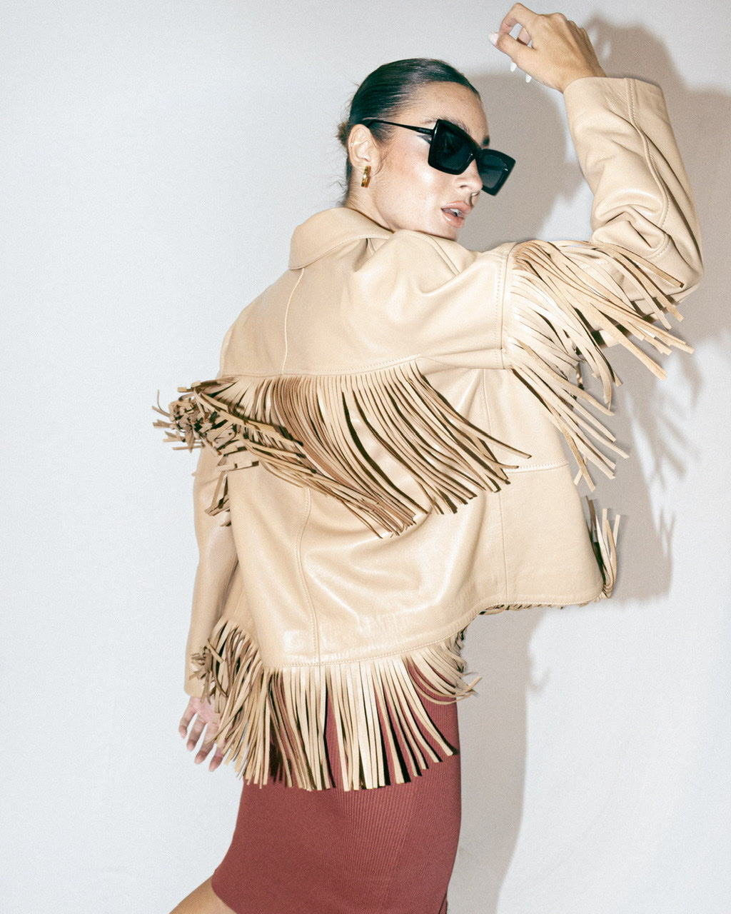 Pyrus Leather Jacket Nude Beige