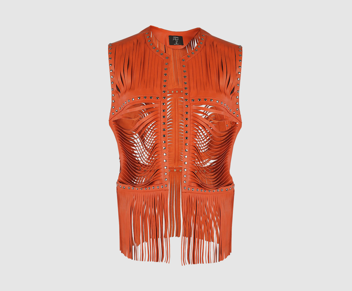 Quetzal Leather Vest Orange