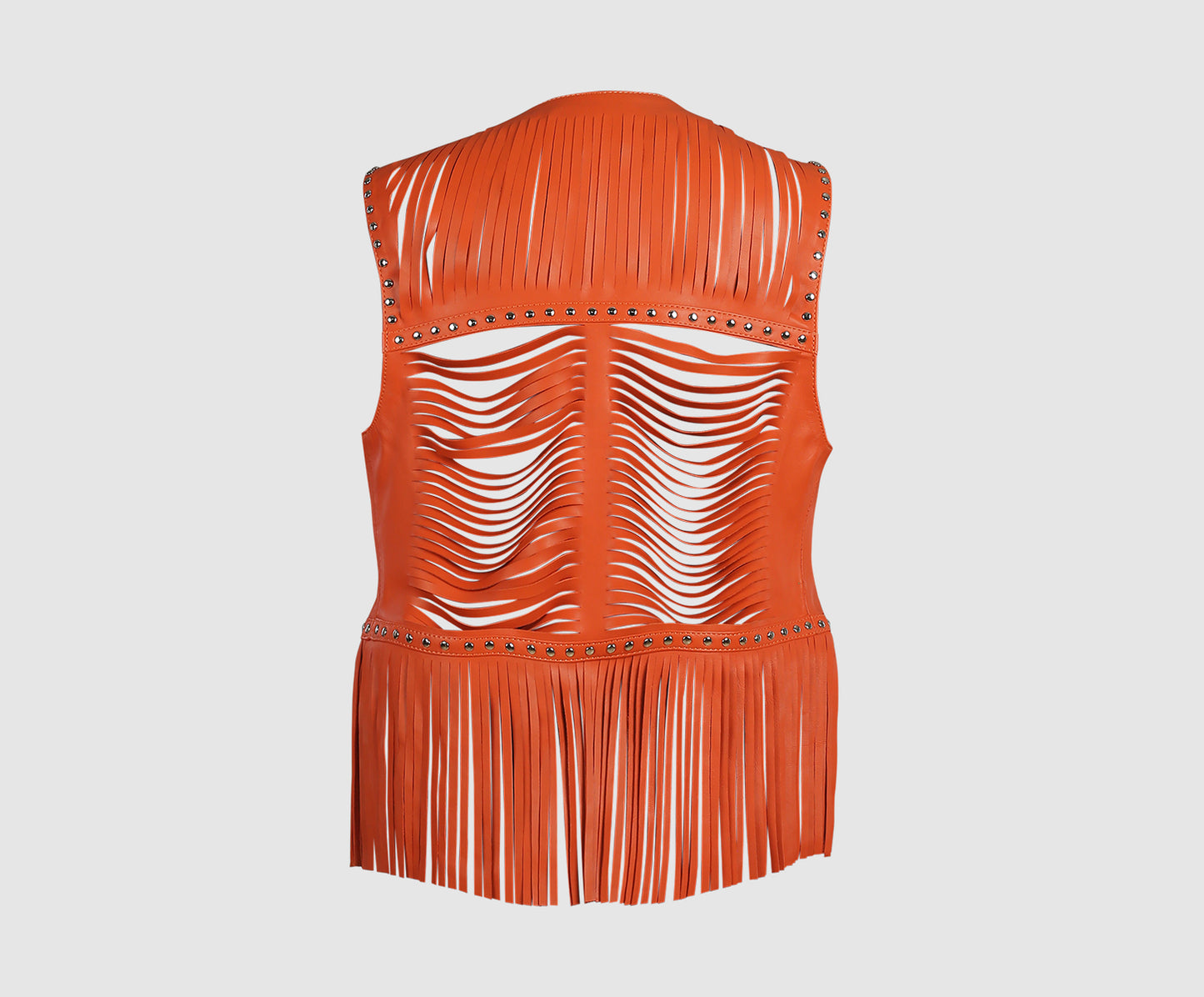 Quetzal Leather Vest Orange