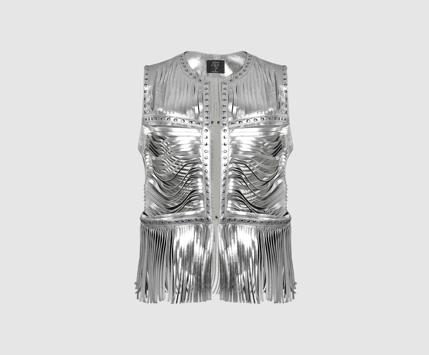 Quetzal Leather Vest Silver