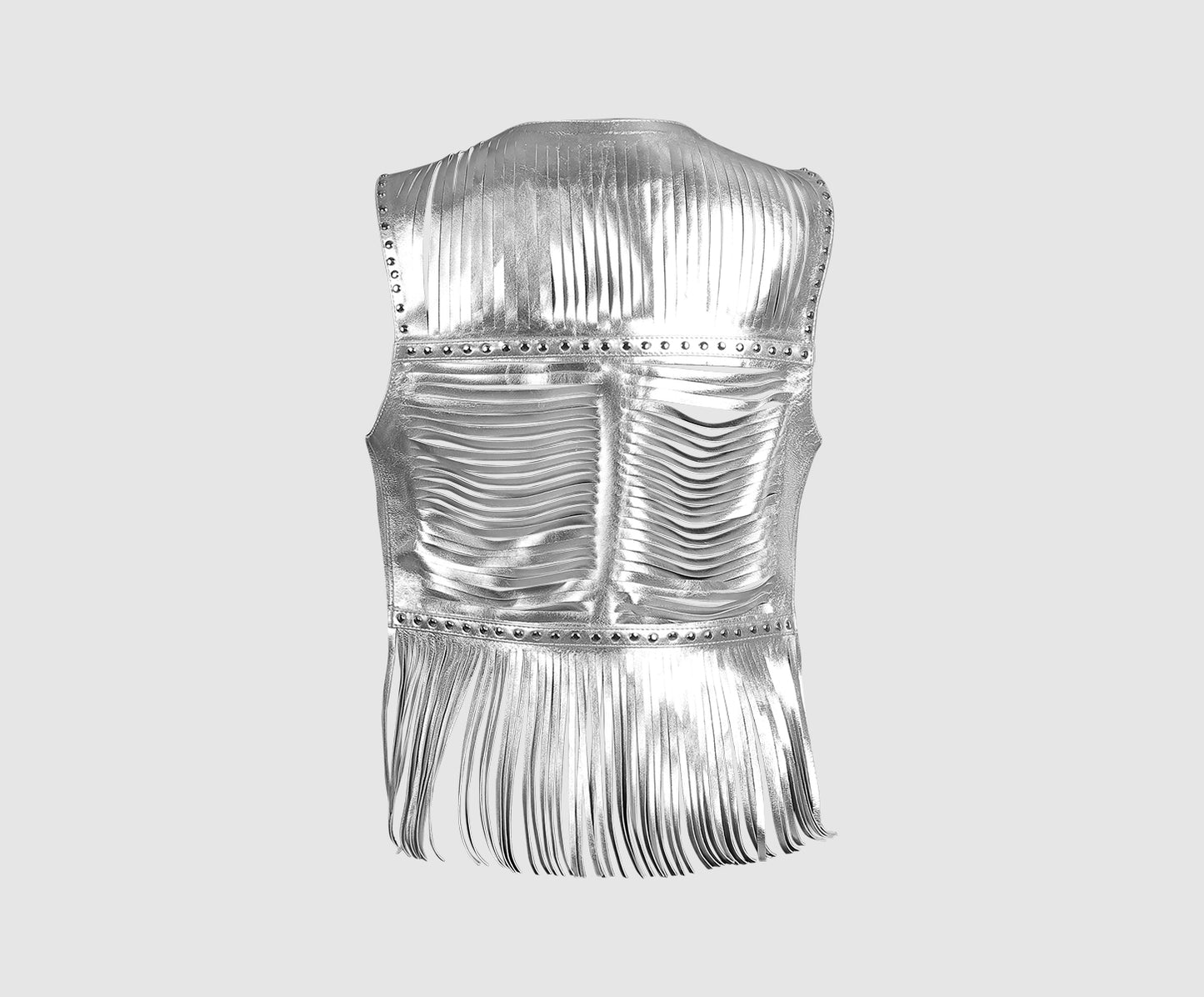 Quetzal Leather Vest Silver