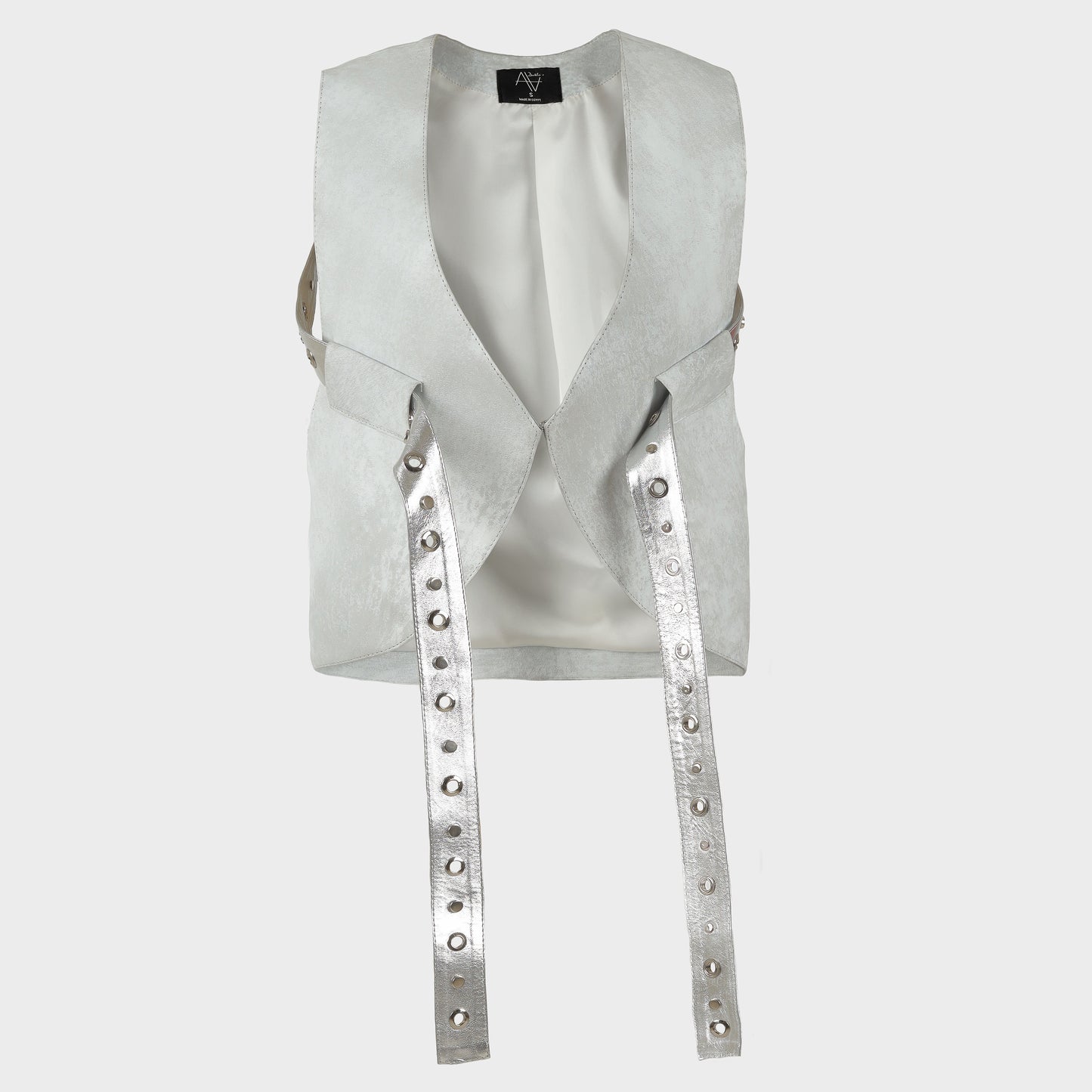 Quinn Leather Vest Washed White