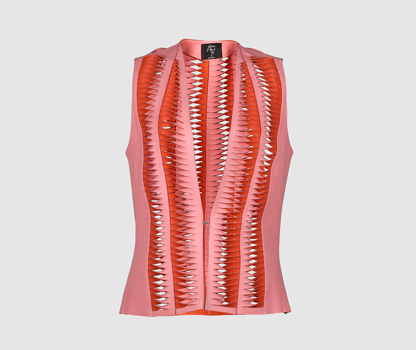 Surge Leather Vest Blush Pink