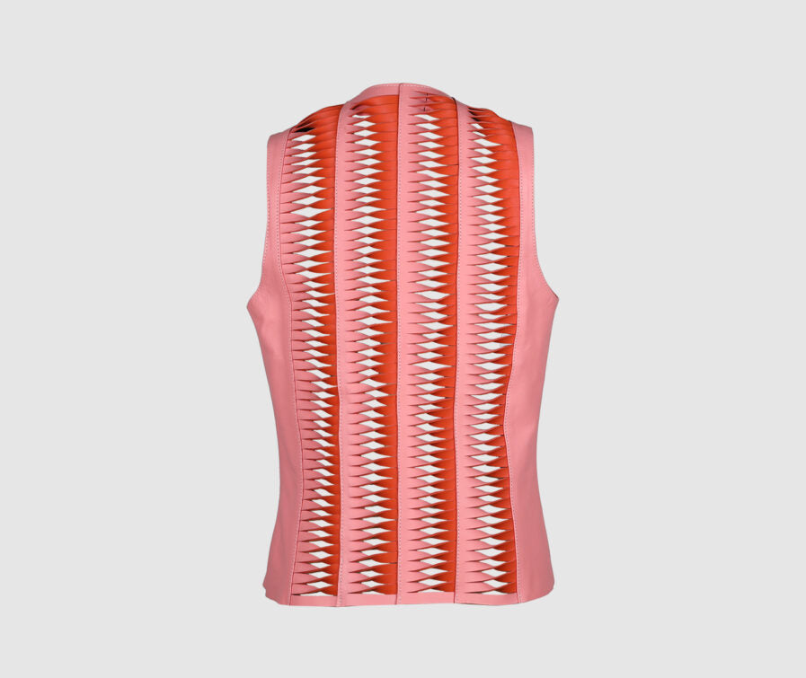 Surge Leather Vest Blush Pink