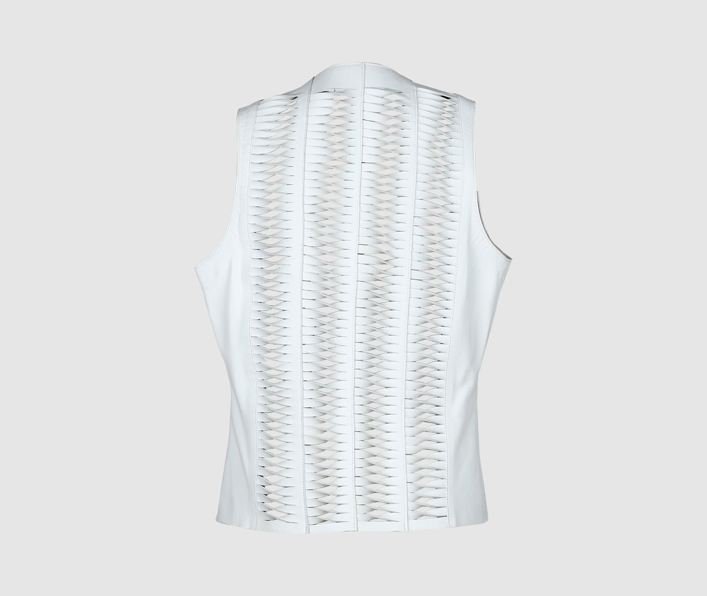 Surge Leather Vest White