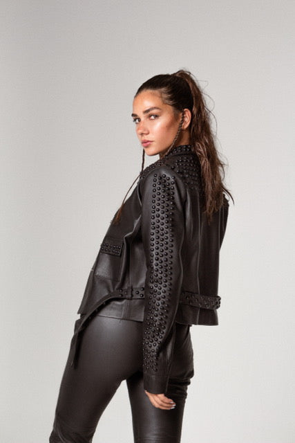 Topaz Leather Jacket All Black