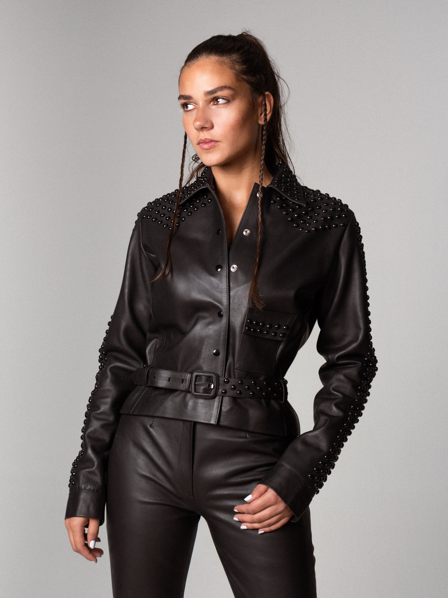 Topaz Leather Jacket All Black