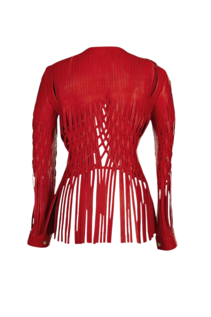 Attalea Leather Jacket Red