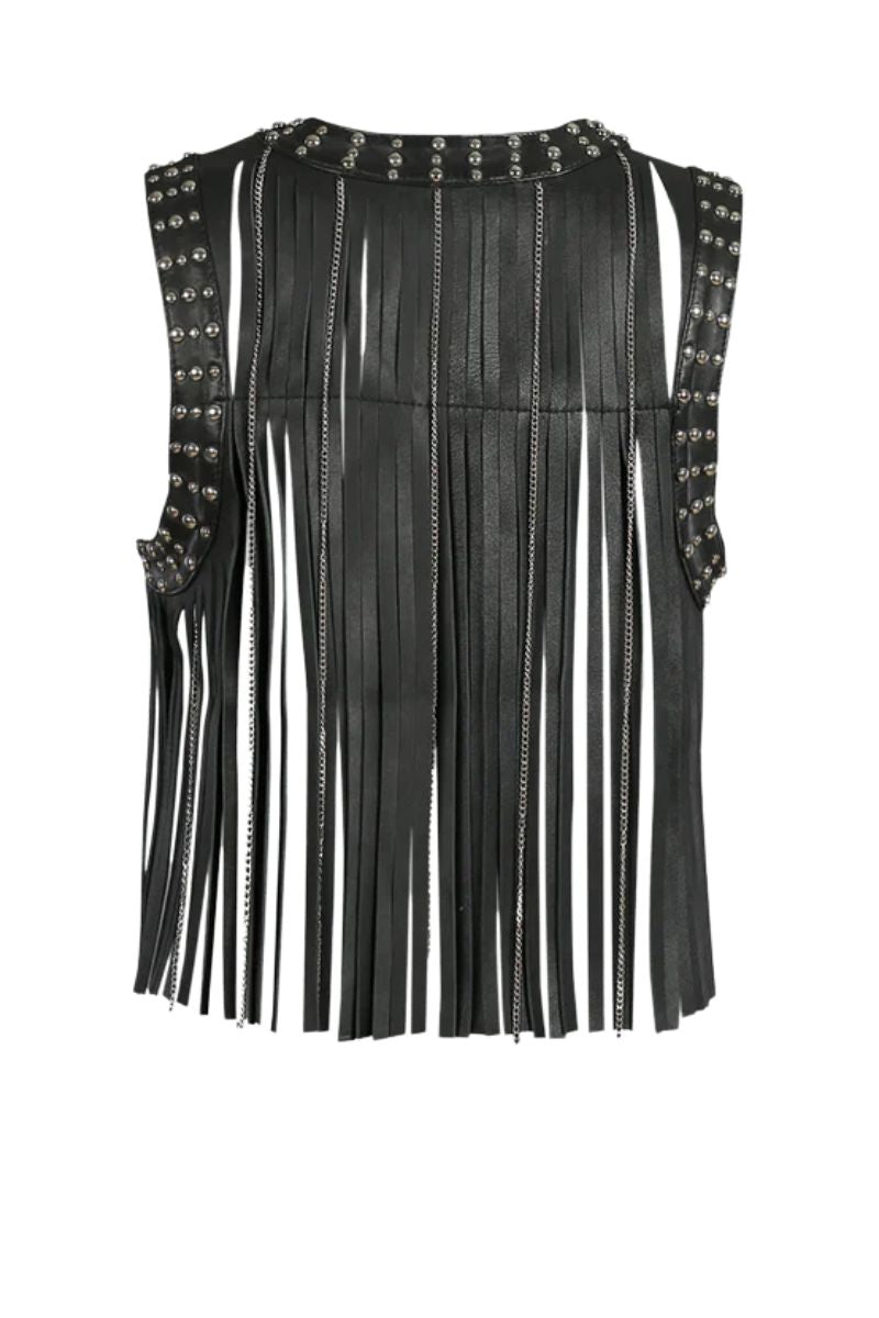 Juniper Leather Vest Black