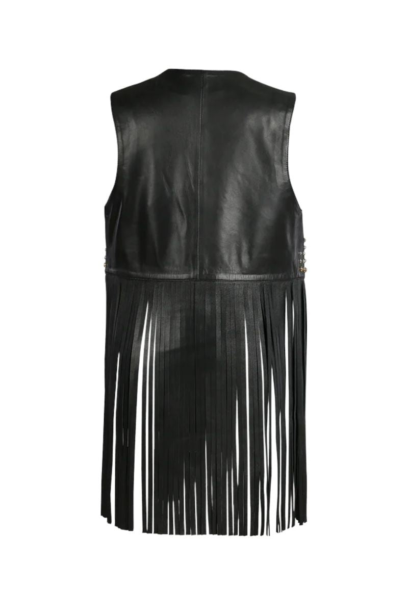 Clair De Lune Leather Vest Black