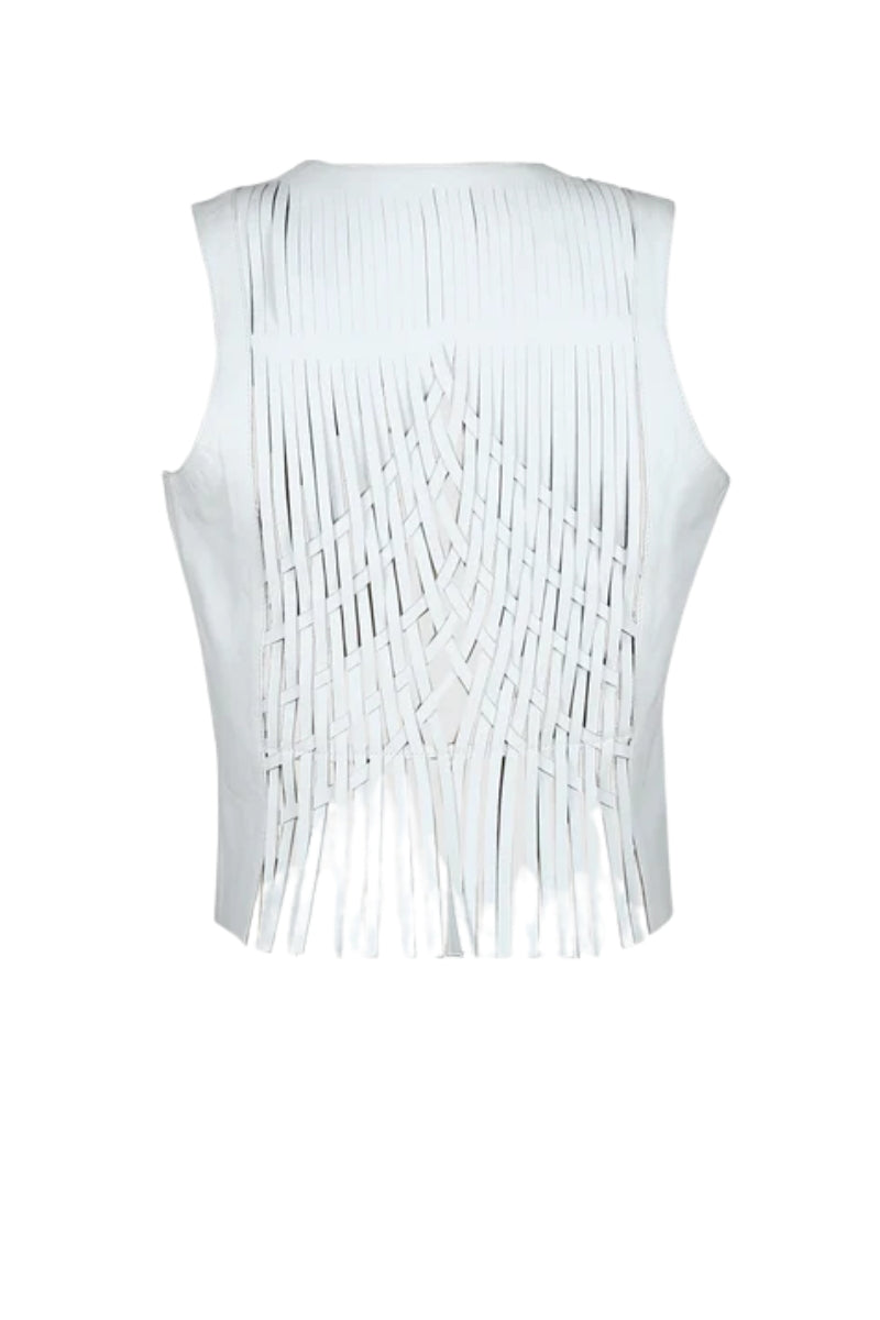 Attalea Leather Vest White