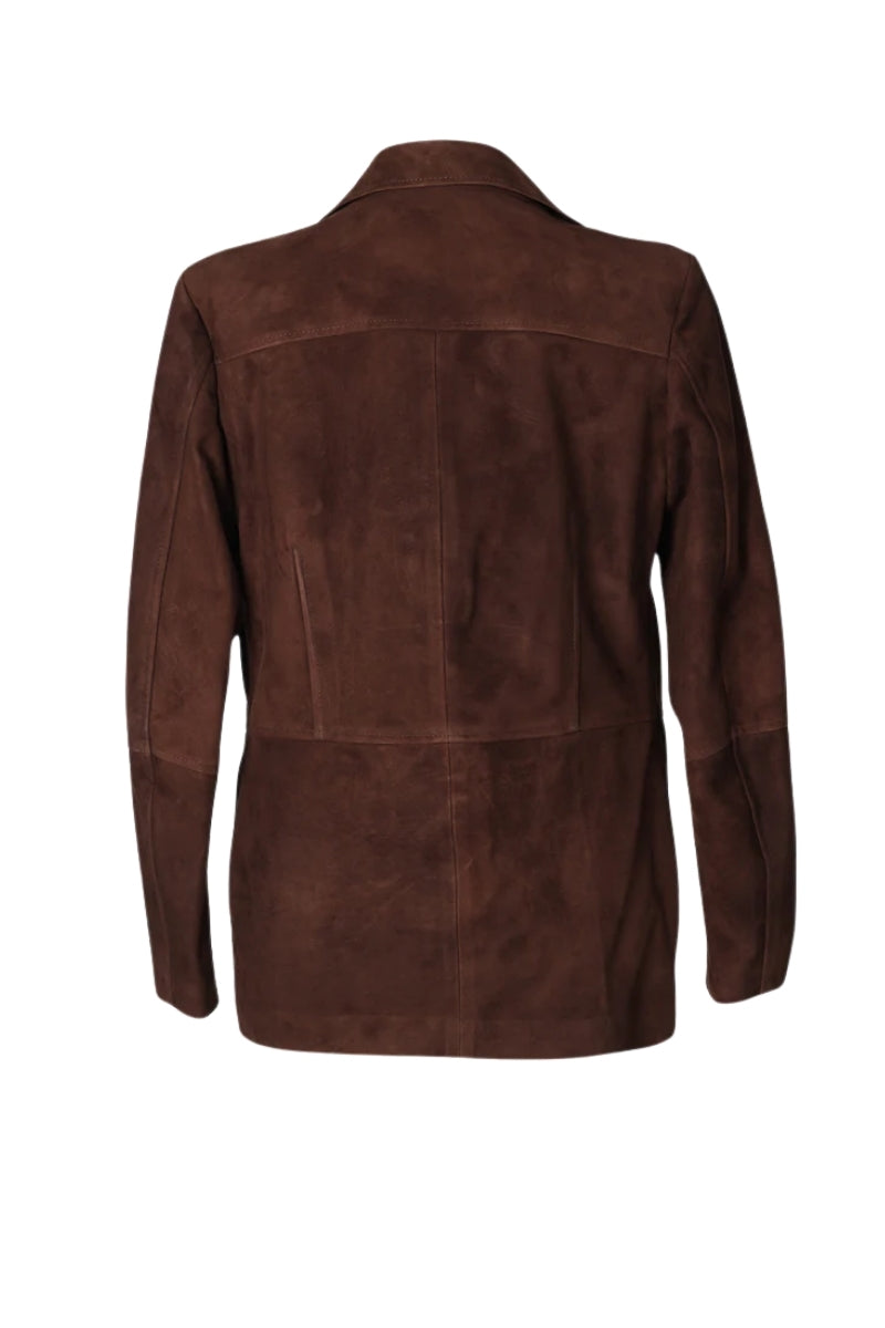 Polaris II Leather Blazer Brown Suede