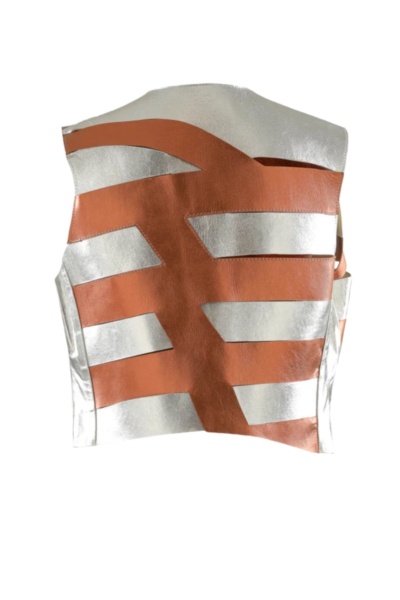 Aiden Leather Vest Burnt Copper